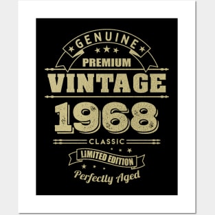 1968 vintage 50 years old birthday T-Shirt Posters and Art